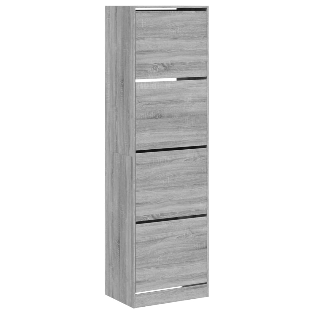 VidaXL Schuhschrank mit 4 Klappschubladen 60x42x204 cm Sonomagrau