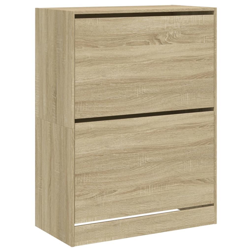 VidaXL Schuhschrank mit 2 klappbaren Schubladen 80x42x108 cm Sonoma-Eiche