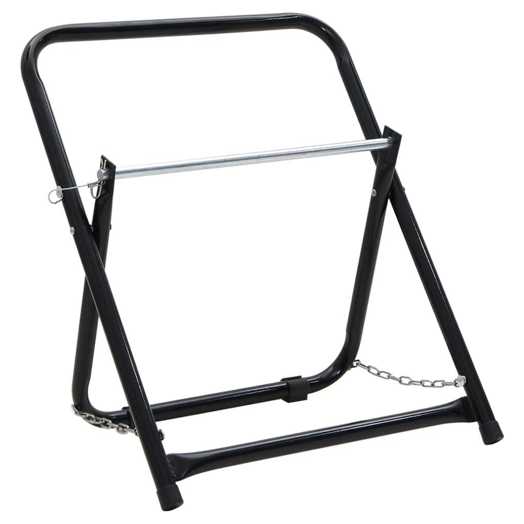 VidaXL Schlauchtrommelwagen 48 cm 45 kg pulverbeschichteter Stahl schwarz