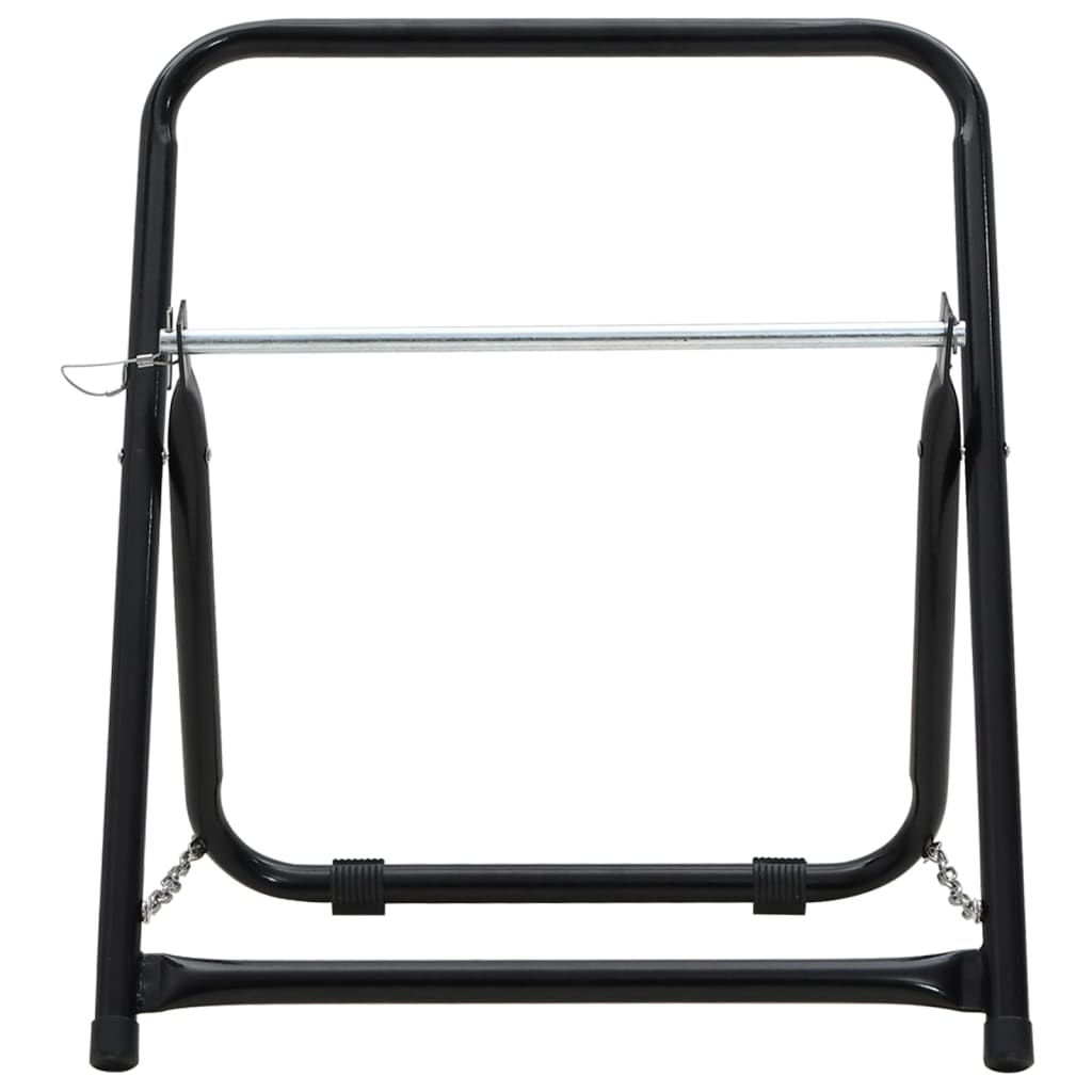 VidaXL Schlauchtrommelwagen 48 cm 45 kg pulverbeschichteter Stahl schwarz