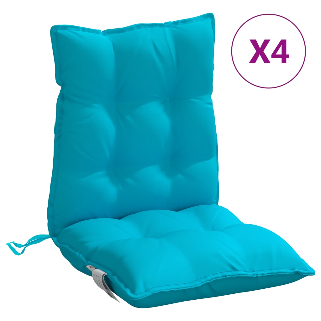 VidaXL Stuhlkissen 2 Stück Oxford-Stoff mit niedriger Rückenlehne, türkis
