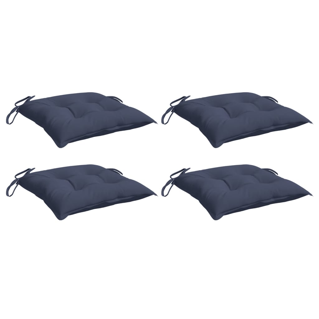 VidaXL Stuhlkissen 4 Stück 40x40x7 cm Oxford-Stoff Marineblau