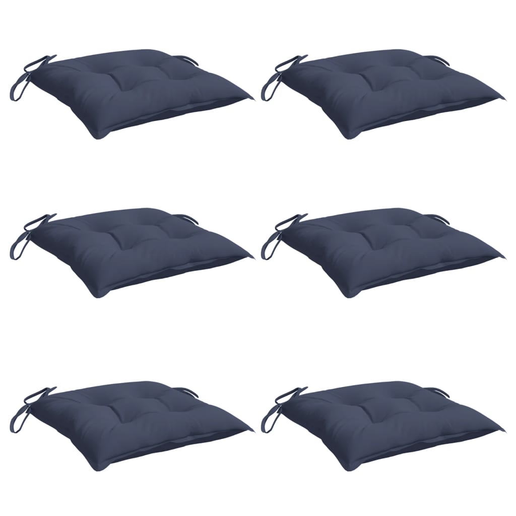 Vidaxx Stuhlkissen 6 Stück 40x40x7 cm Oxford-Stoff Marineblau