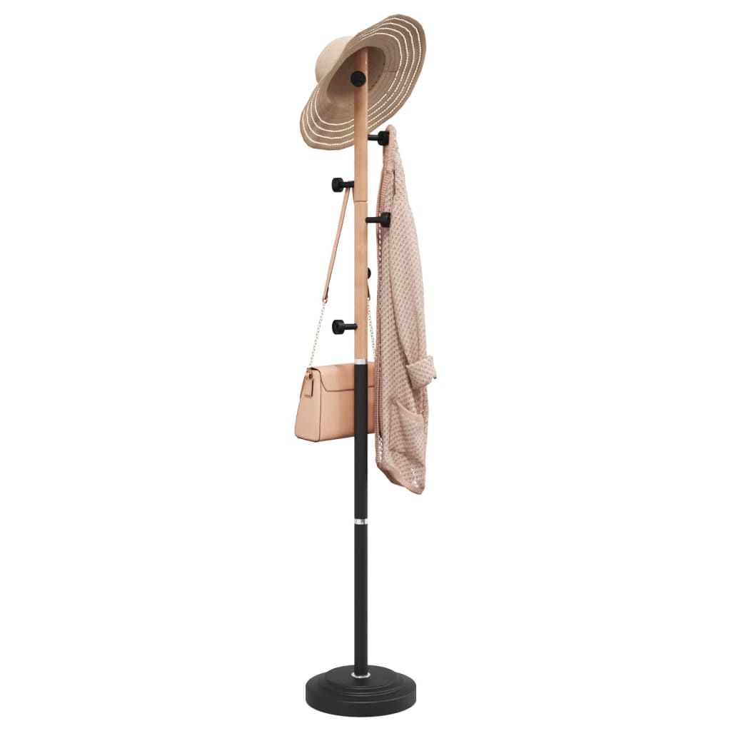 VidaXL Garderobenständer 177 cm pulverbeschichtetes Eisen schwarz