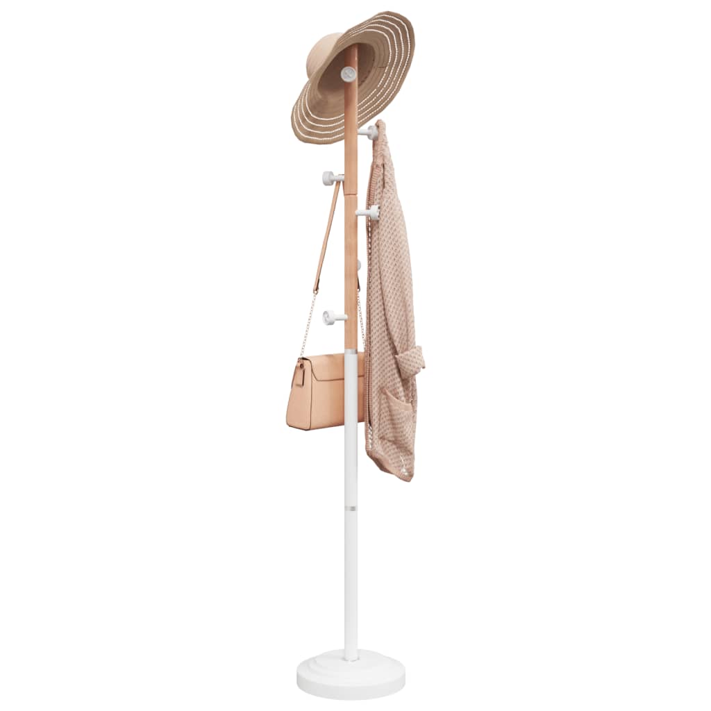 VidaXL Garderobenständer 177 cm pulverbeschichtetes Eisen weiß