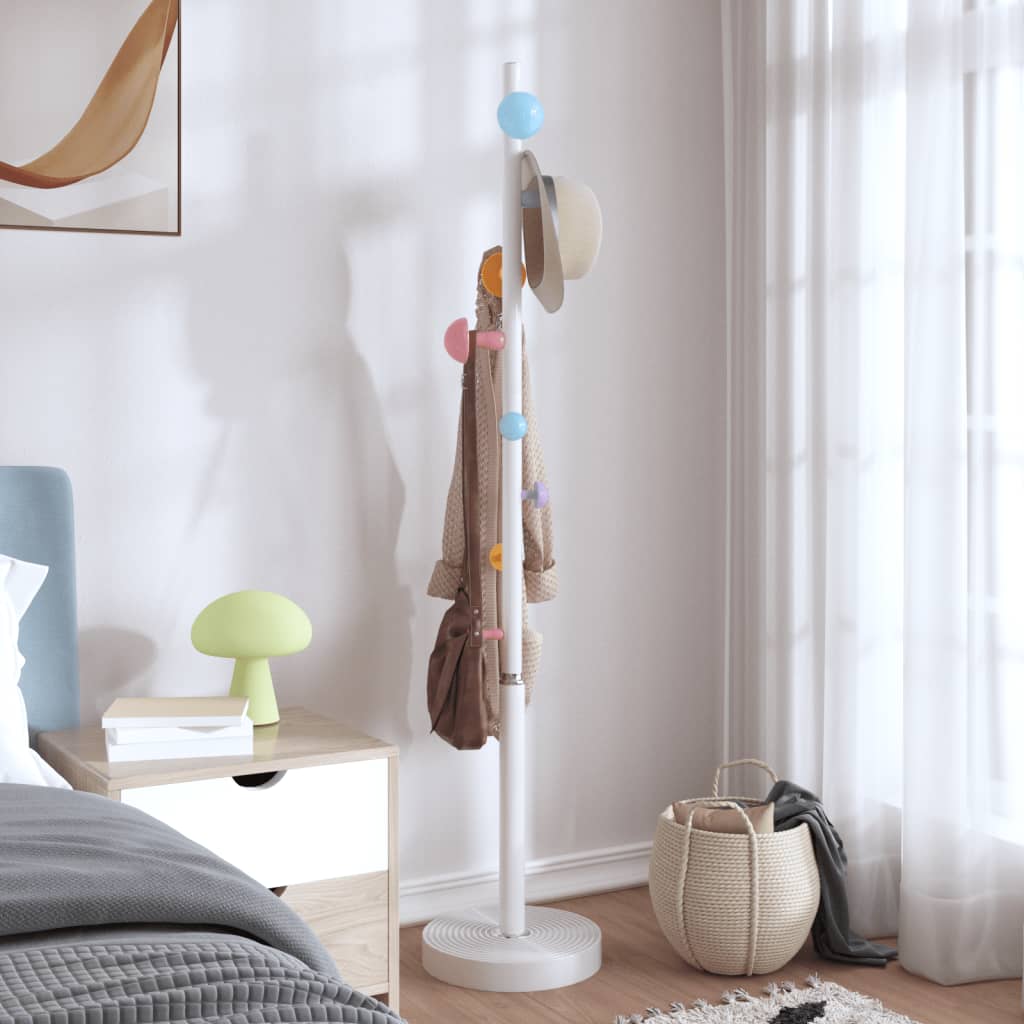 VidaXL Garderobenständer 172 cm pulverbeschichtetes Eisen weiß