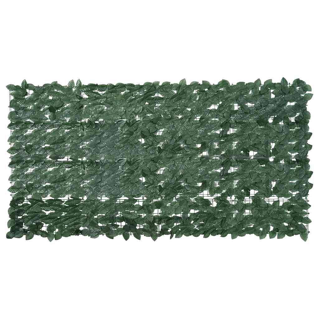 Vidaxxl Balkonschirm mit dunkelgrünen Blättern 200x100 cm
