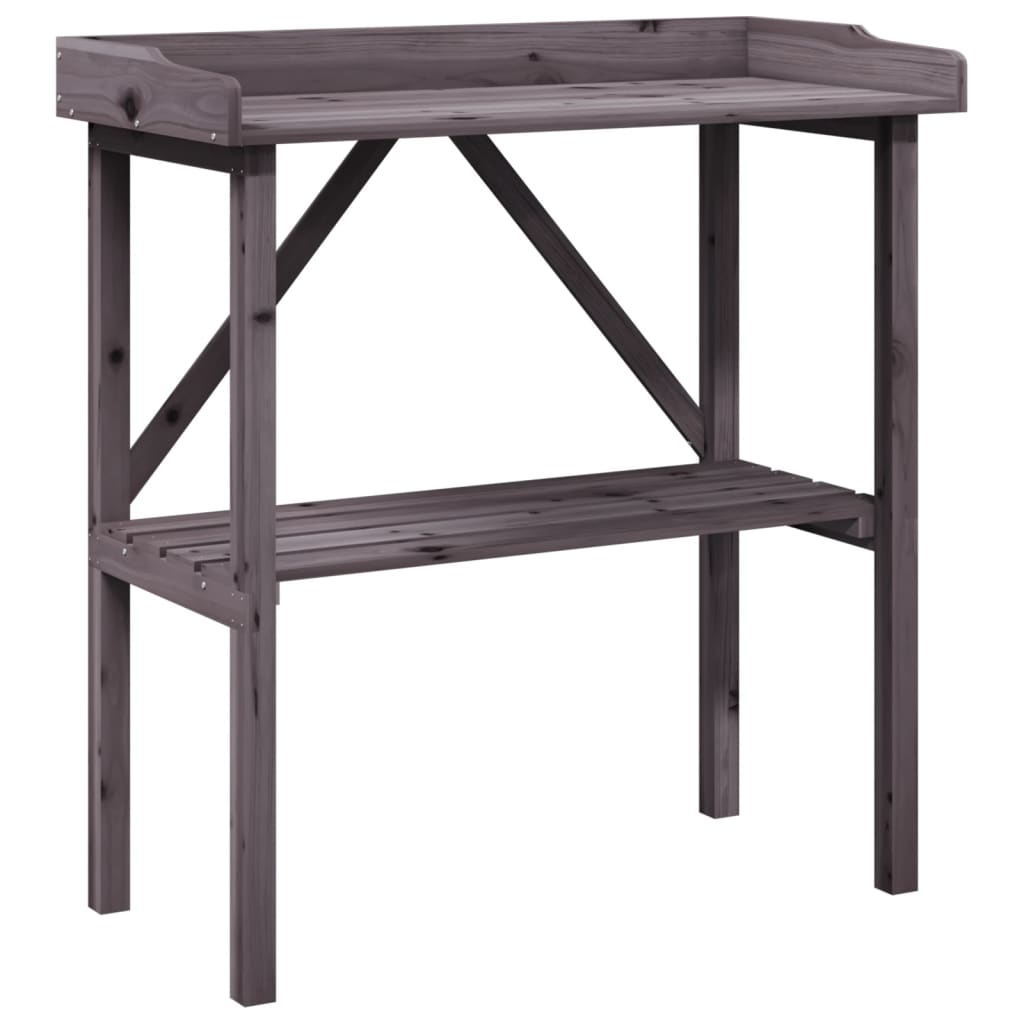 Vidaxl plantentafel met schap 78x38x82,5 cm vurenhout grijs