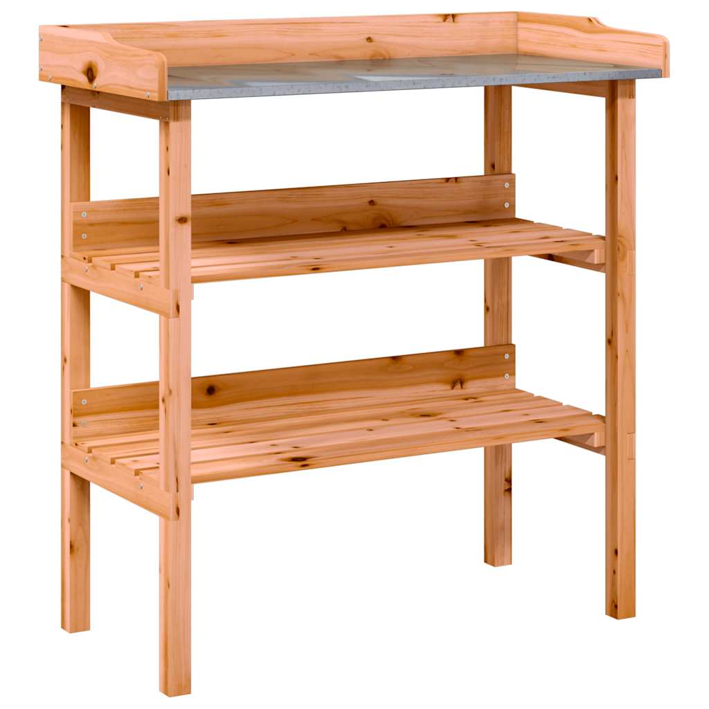 Vidaxx Pflanzentisch mit Regalen 78x38x82,5 cm braunes Kiefernholz