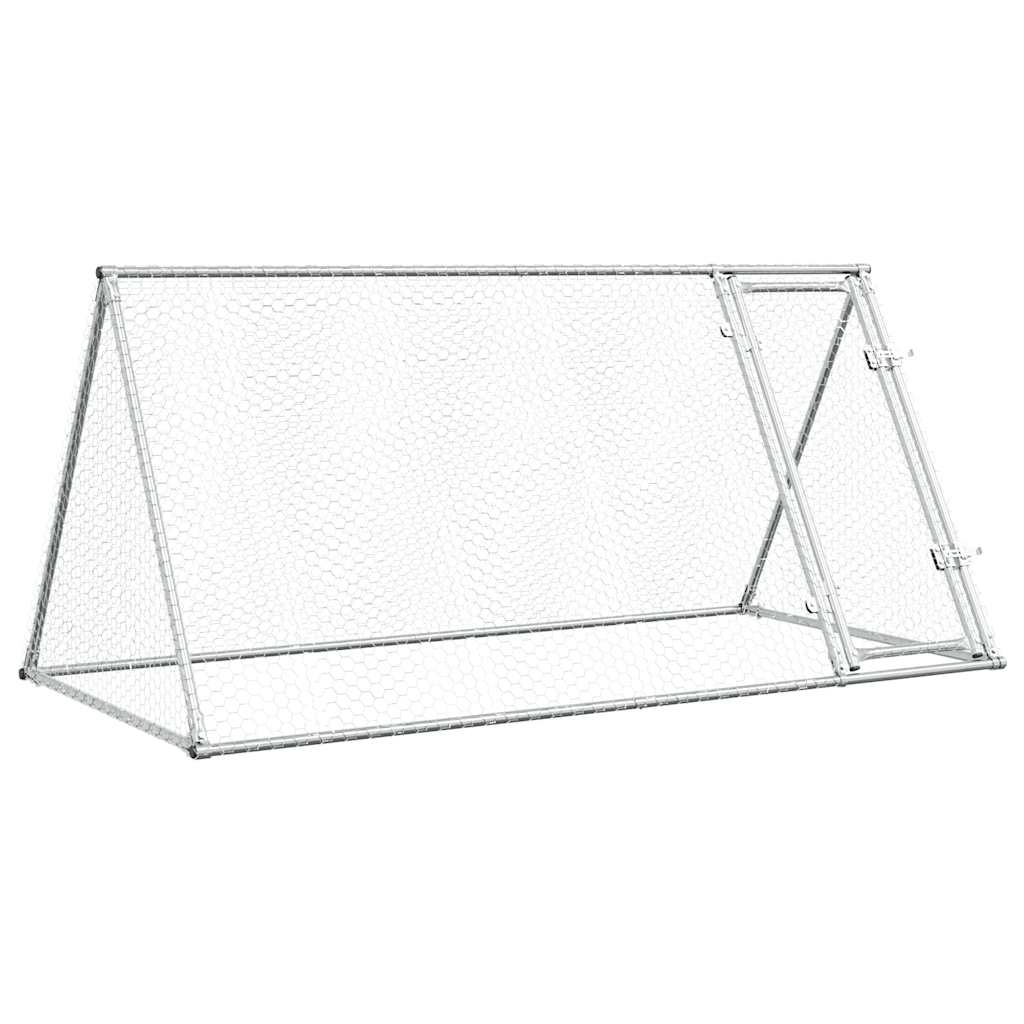 Vidaxx Hühnerstall 200x105x91 cm verzinkter Stahl silberfarben