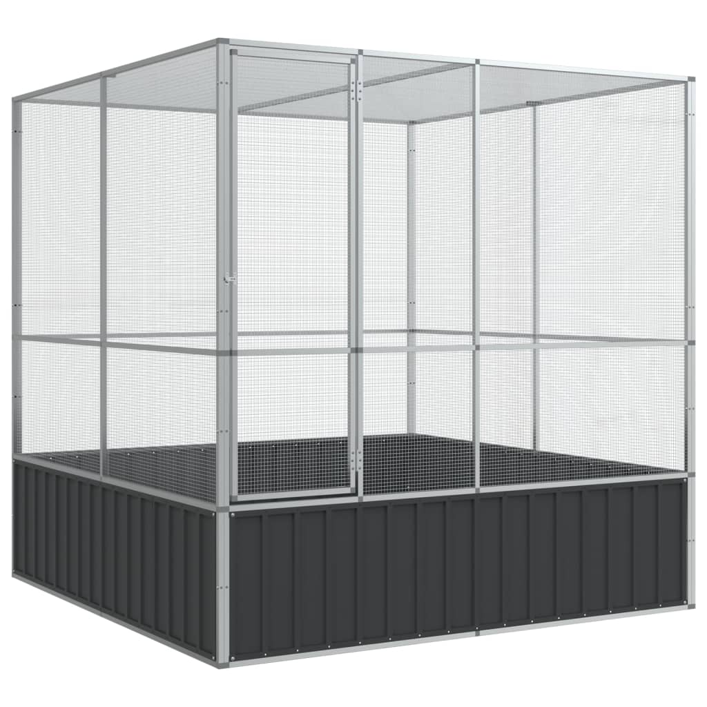 VidaXL Voliere 211x207x212 cm Stahl Silber