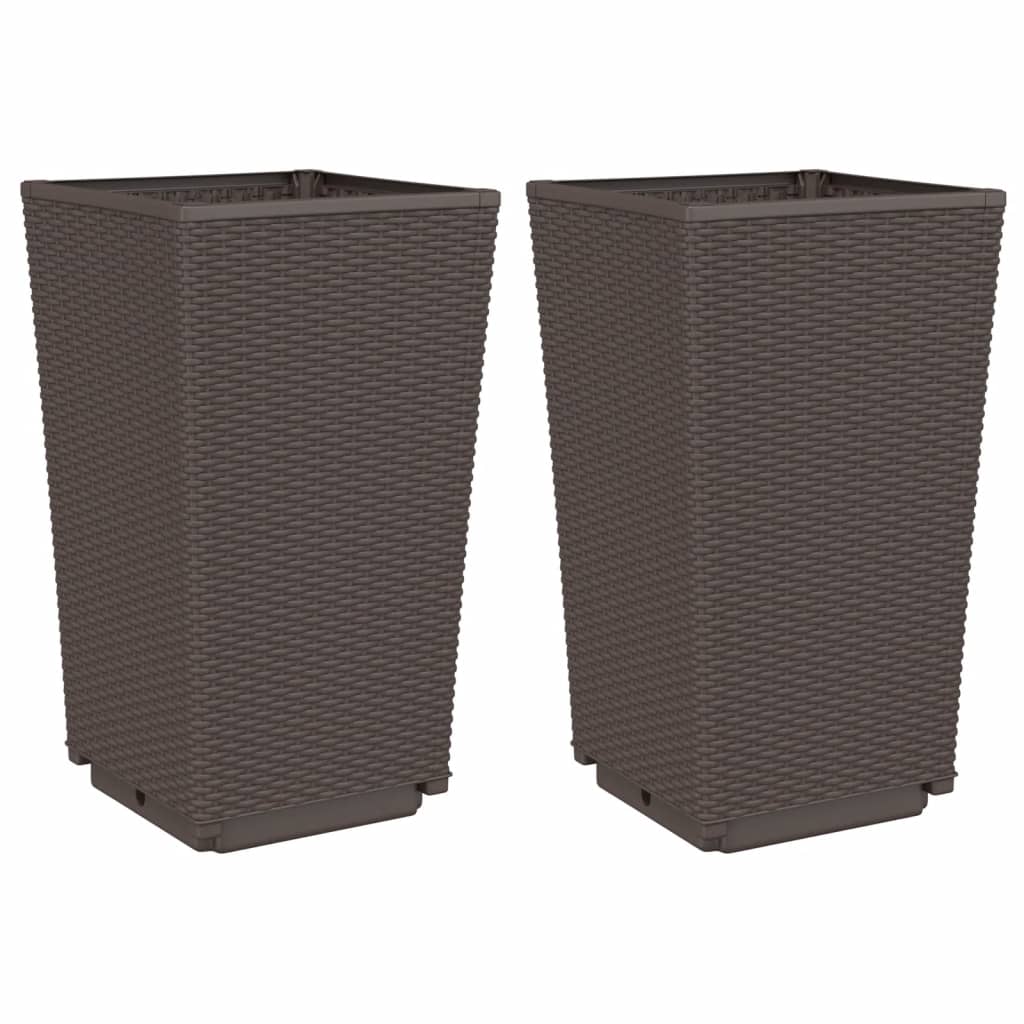 Vidaxx Pflanzgefäße 2 Stück 32,5x32,5x57 cm Polypropylen braun
