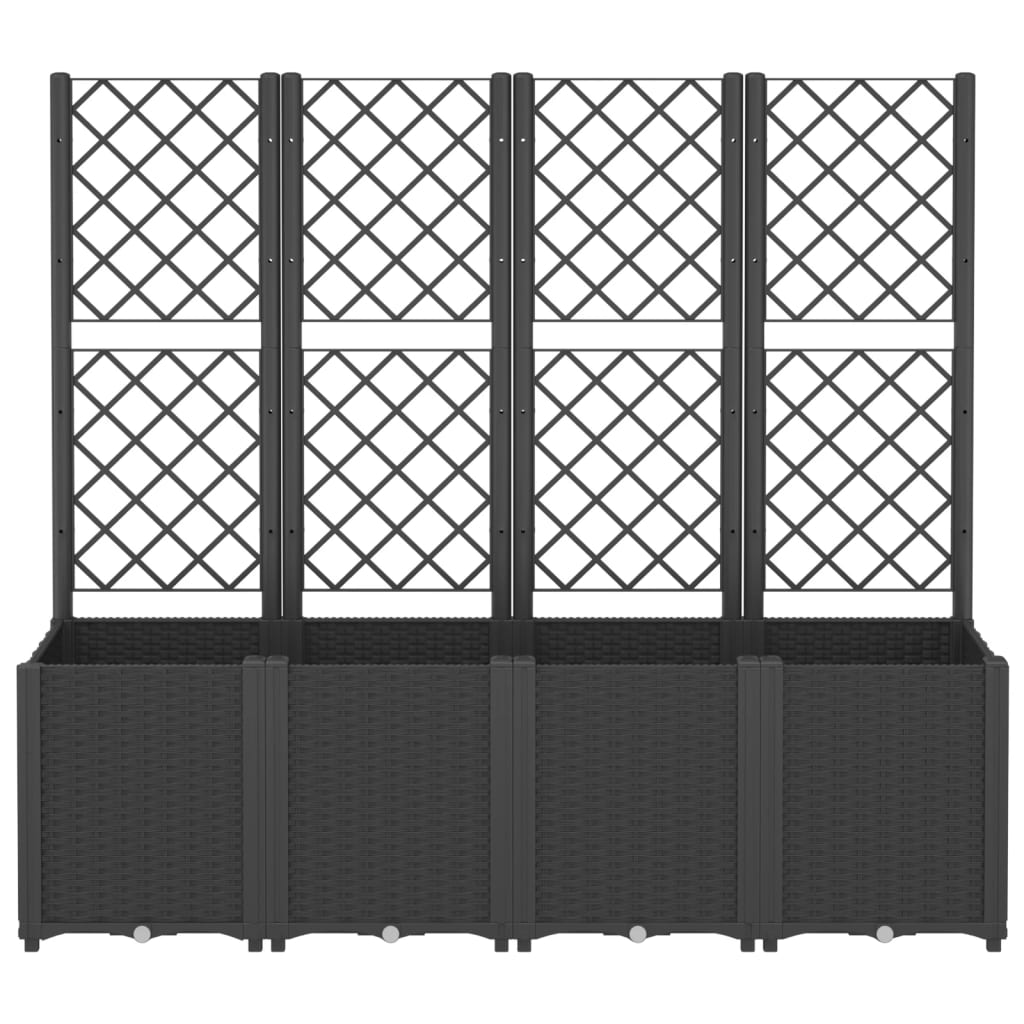 Vidaxx Pflanzgefäß mit Spalier 160x40x140 cm Polypropylen schwarz