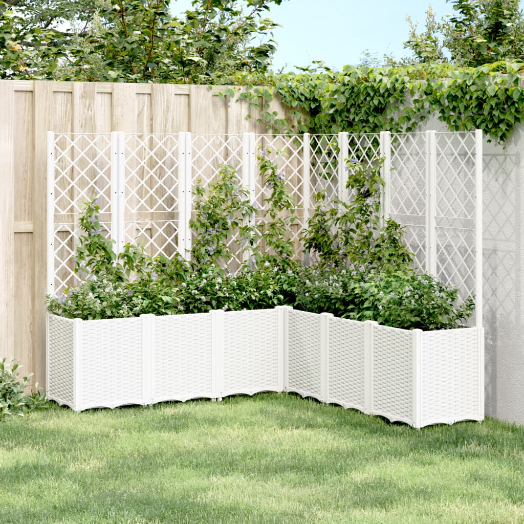 Vidaxx Pflanzgefäß mit Spalier 160x160x140 cm Polypropylen weiß