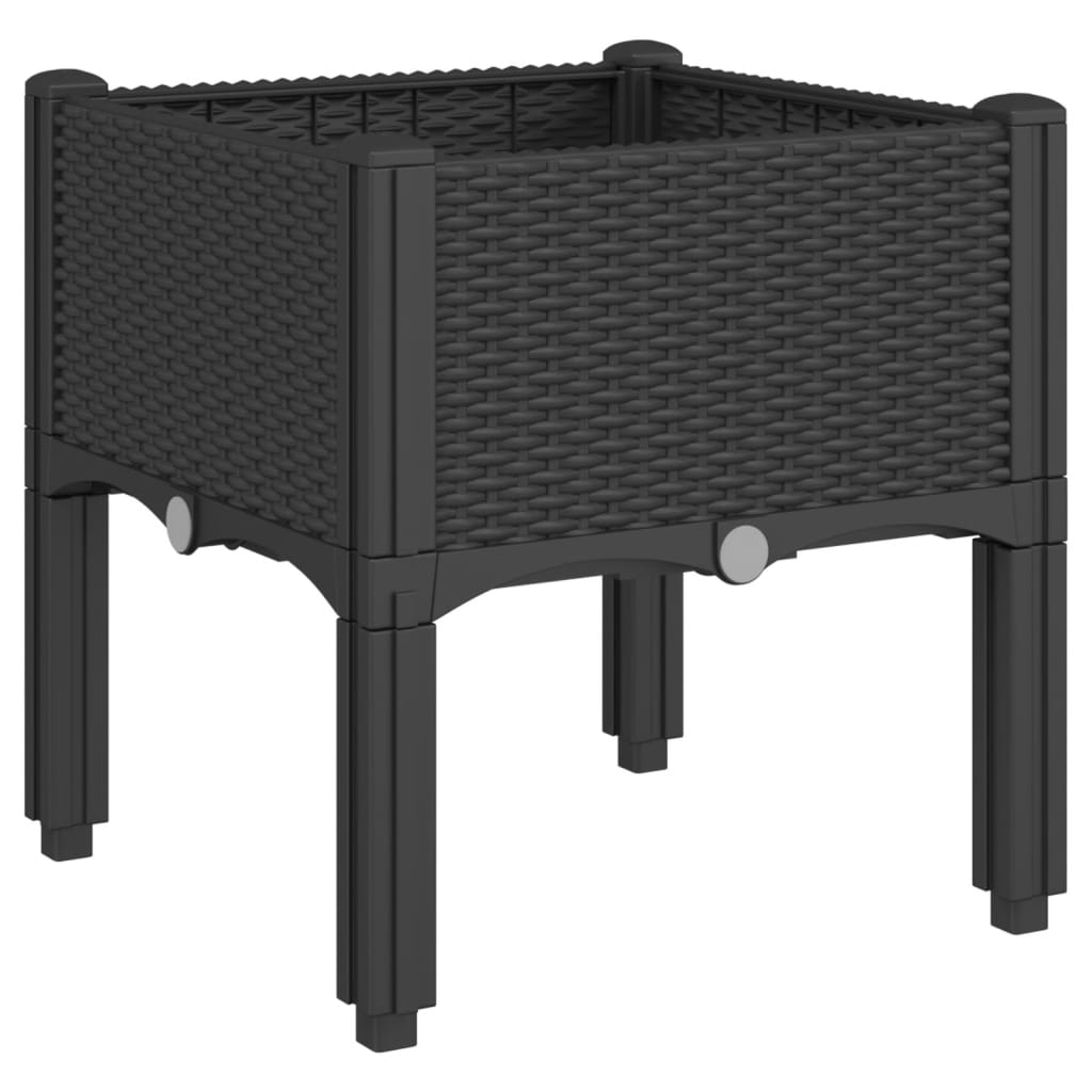 Vidaxx Pflanzgefäß mit Beinen 40x40x42 cm Polypropylen schwarz