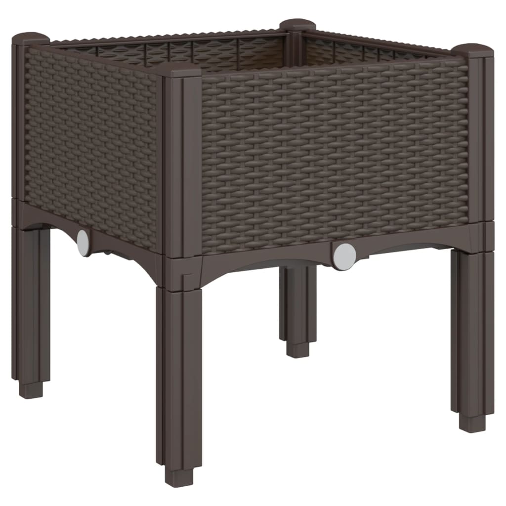 Vidaxx Pflanzgefäß mit Beinen 40x40x42 cm Polypropylen braun