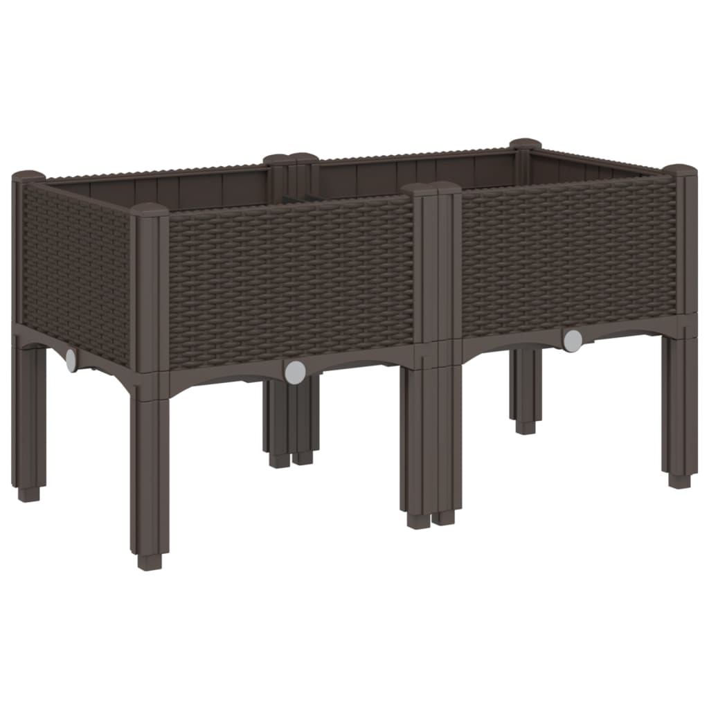 Vidaxx Pflanzgefäß mit Beinen 80x40x42 cm Polypropylen braun