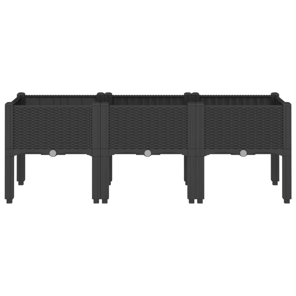 Vidaxx Pflanzgefäß mit Beinen 120x40x42 cm Polypropylen schwarz