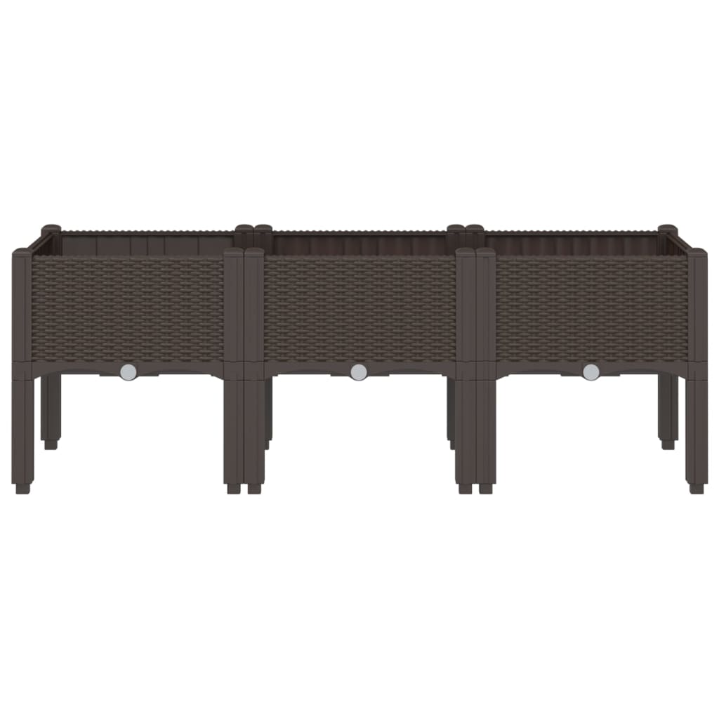 Vidaxx Pflanzgefäß mit Beinen 120x40x42 cm Polypropylen braun