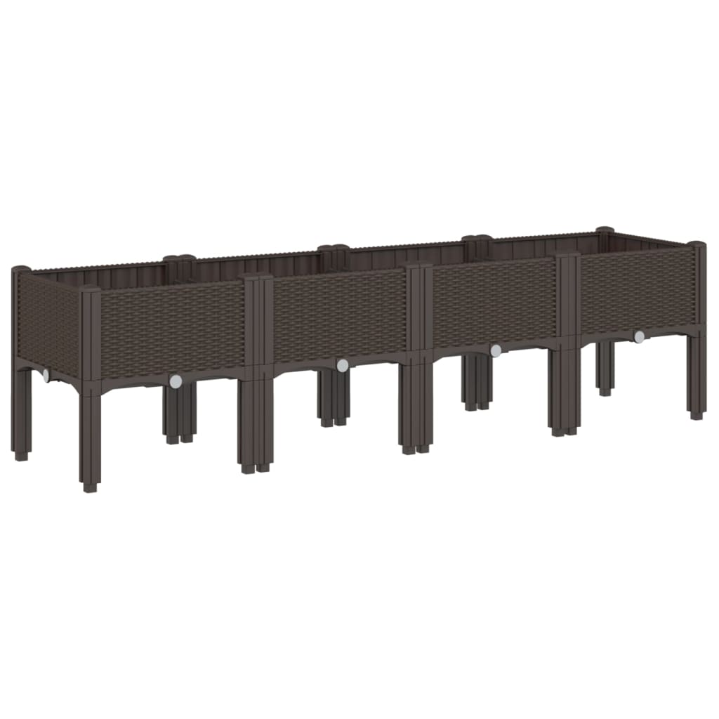 Vidaxx Pflanzgefäß mit Beinen 160x40x42 cm Polypropylen braun
