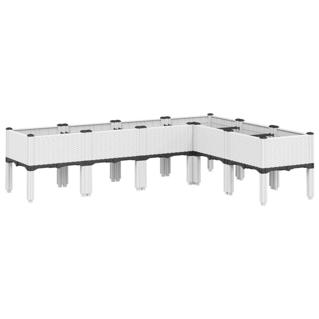 Vidaxx Pflanzgefäß mit Beinen 160x120x42 cm Polypropylen weiß