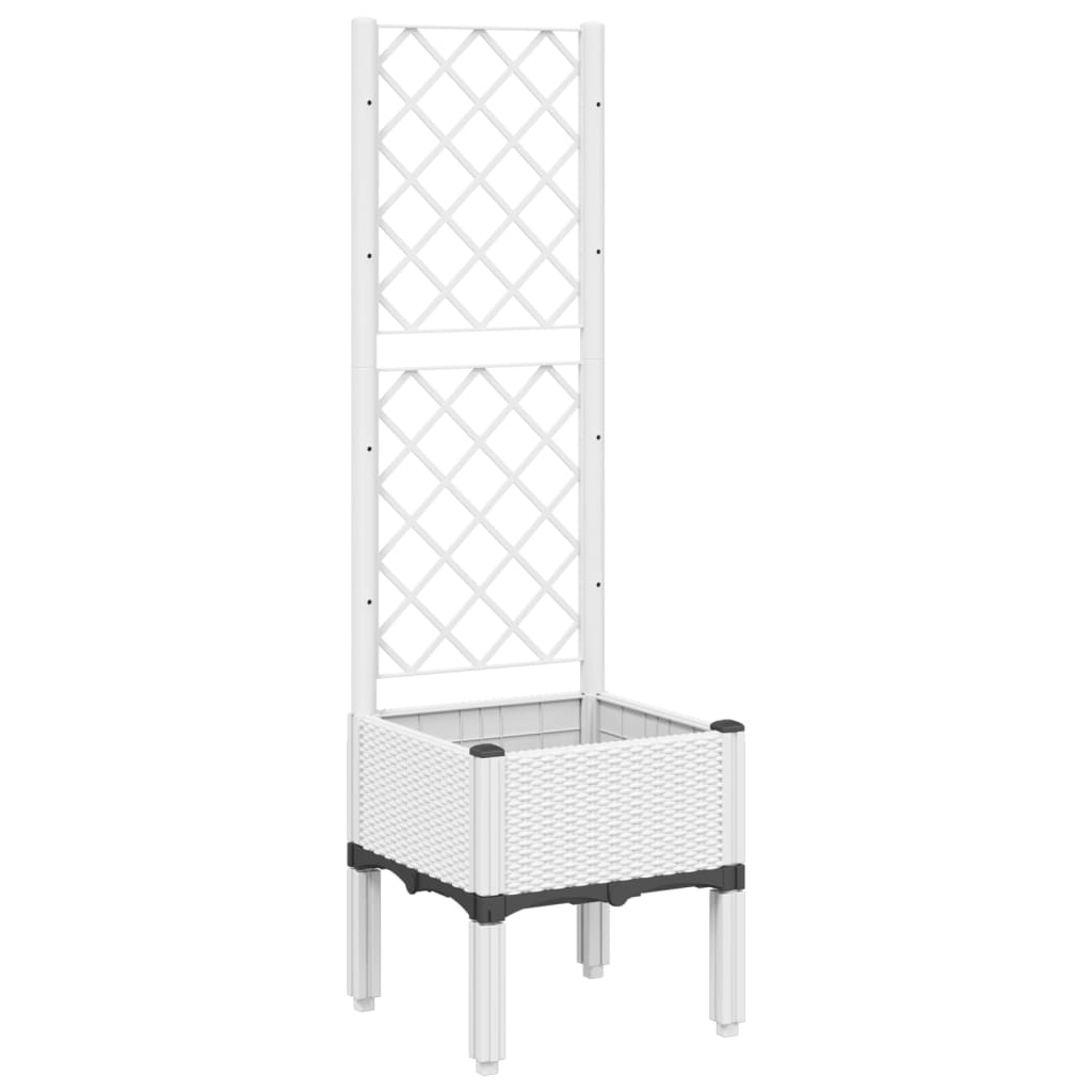 Vidaxx Pflanzgefäß mit Spalier 40x40x142 cm Polypropylen weiß