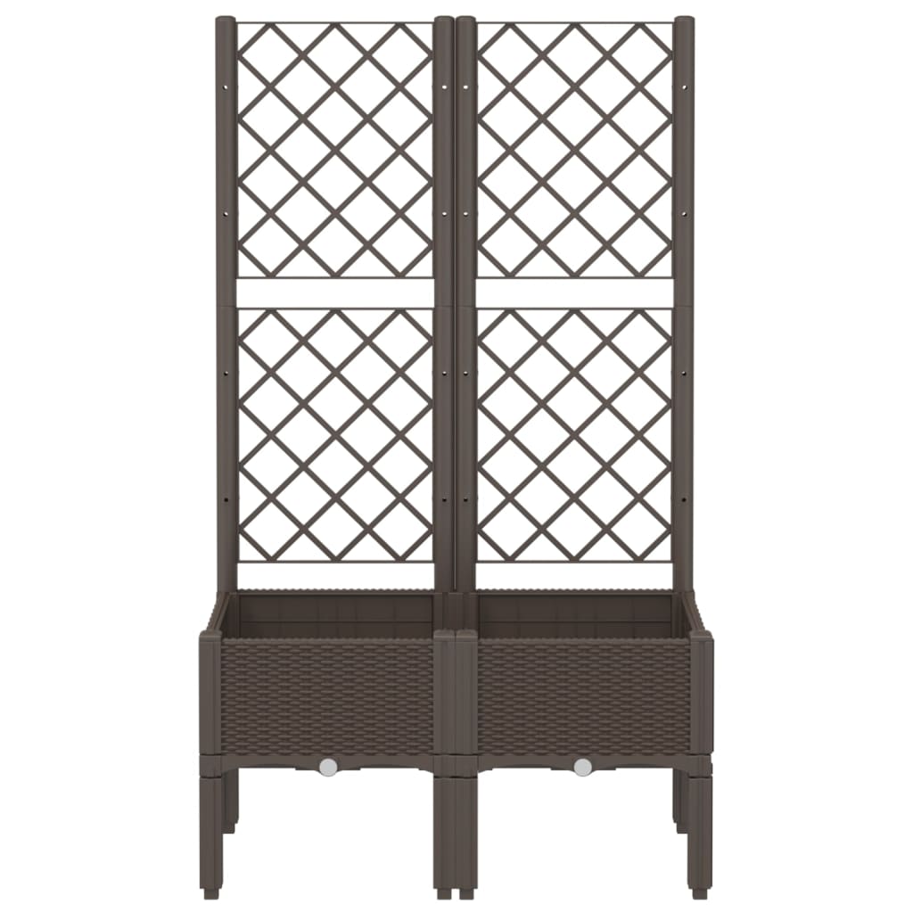 Vidaxx Pflanzgefäß mit Spalier 80x40x142 cm Polypropylen braun