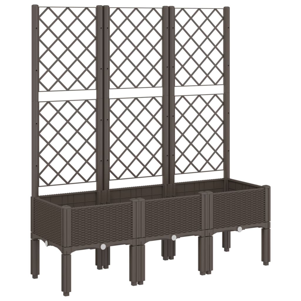 Vidaxx Pflanzgefäß mit Spalier 120x40x142 cm Polypropylen braun