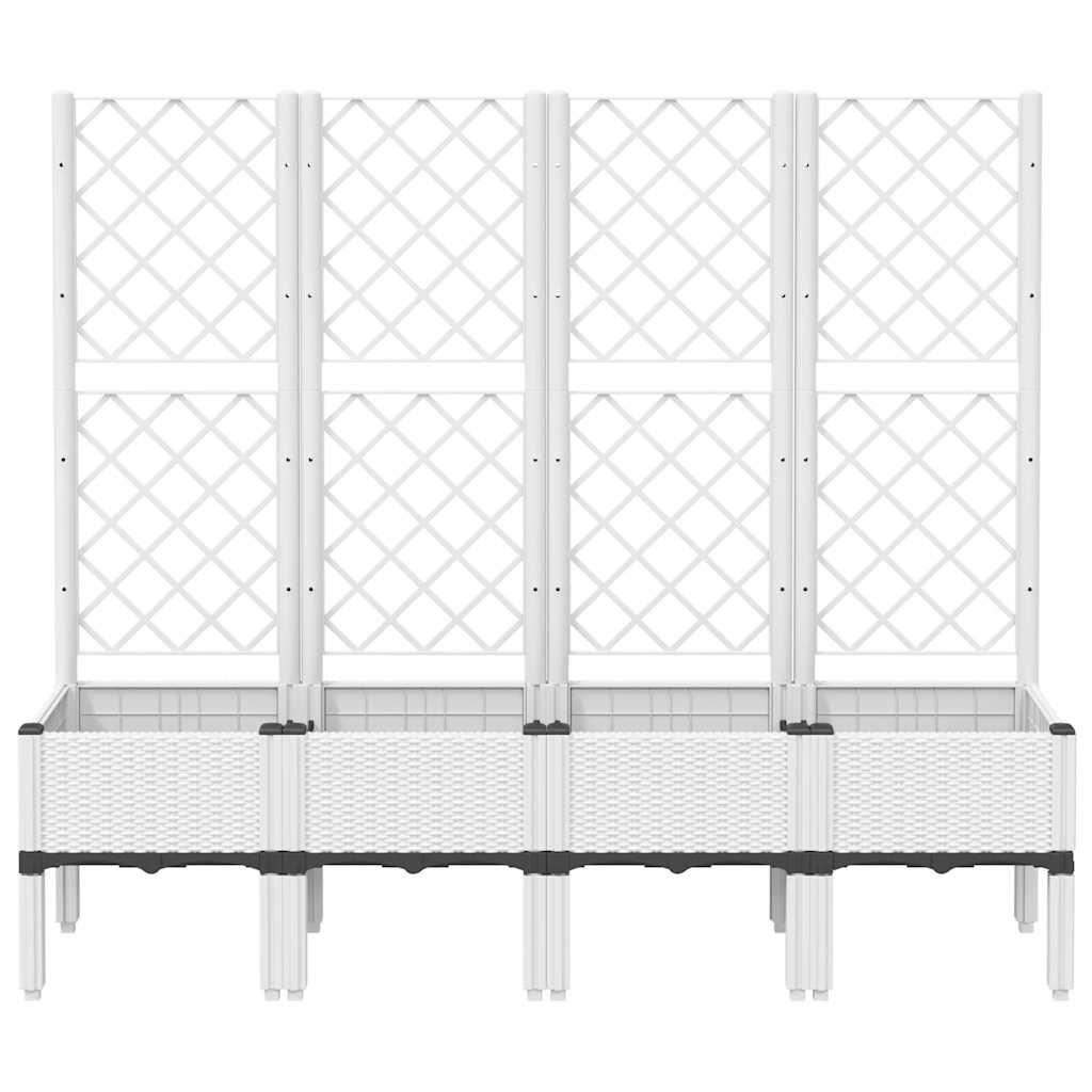 Vidaxx Pflanzgefäß mit Spalier 160x40x142 cm Polypropylen weiß