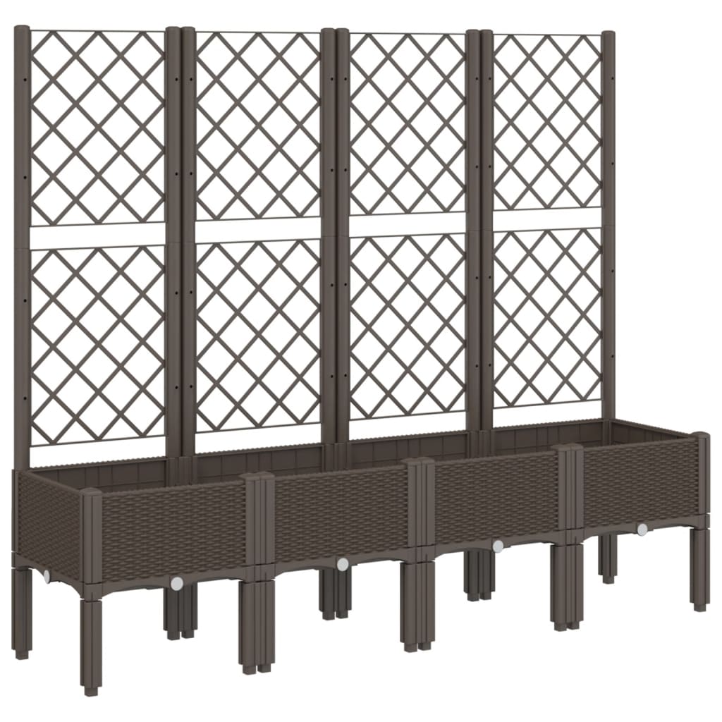 Vidaxx Pflanzgefäß mit Spalier 160x40x142 cm Polypropylen braun