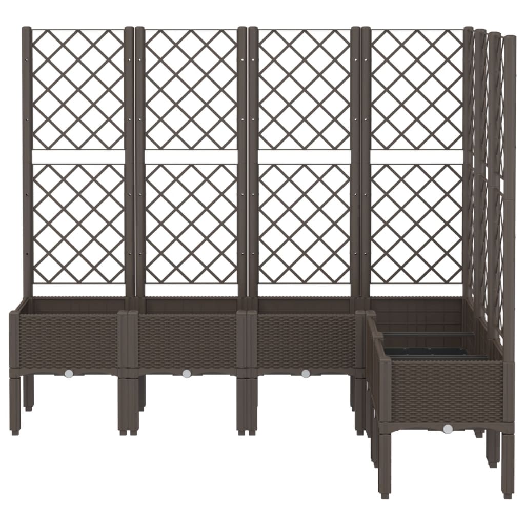 Vidaxx Pflanzgefäß mit Spalier 160x120x142 cm Polypropylen braun
