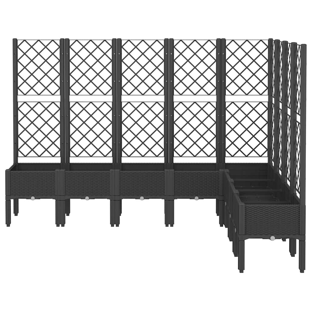 Vidaxx Pflanzgefäß mit Spalier 200x160x142 cm Polypropylen schwarz