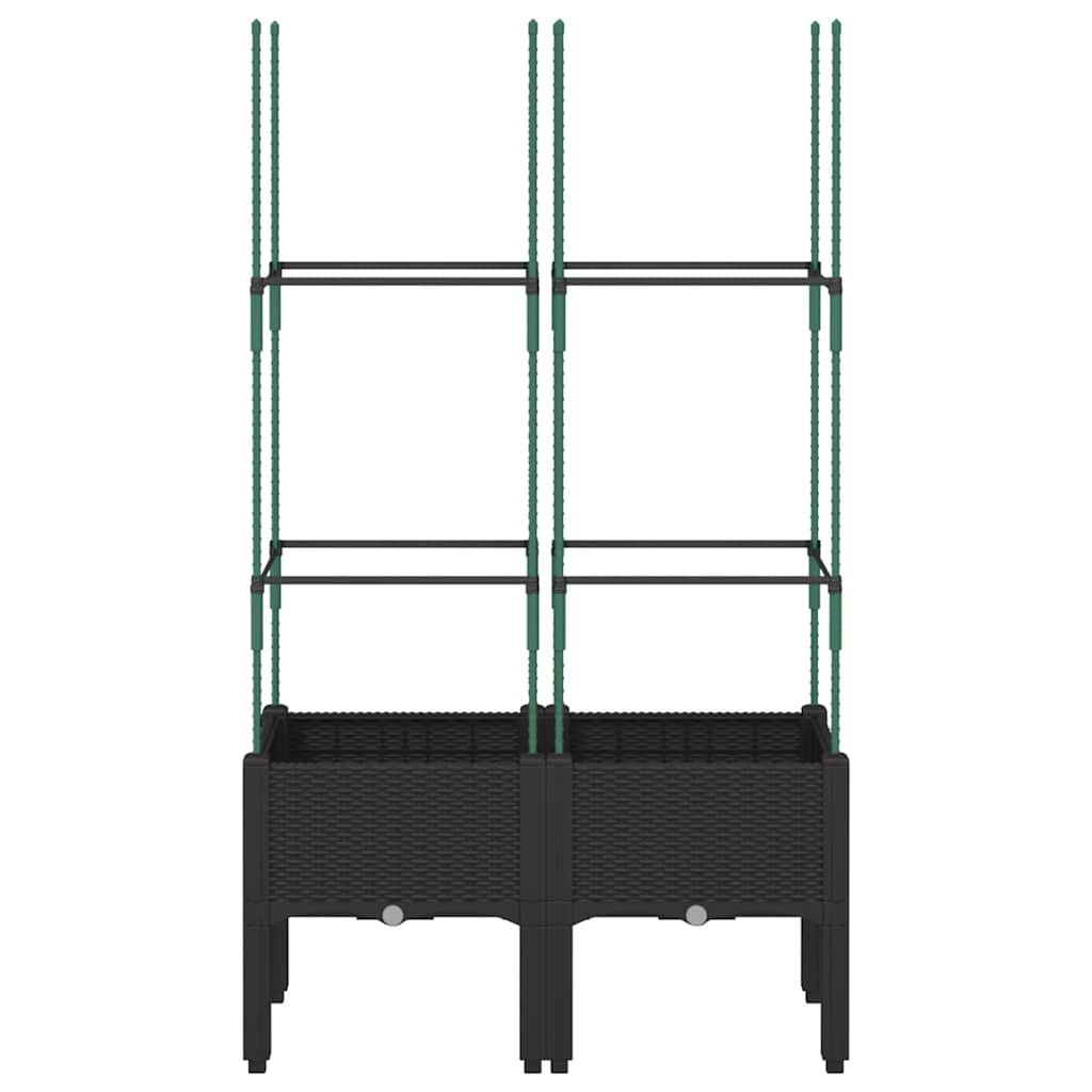 Vidaxx Pflanzgefäß mit Spalier 80x40x142,5 cm Polypropylen schwarz