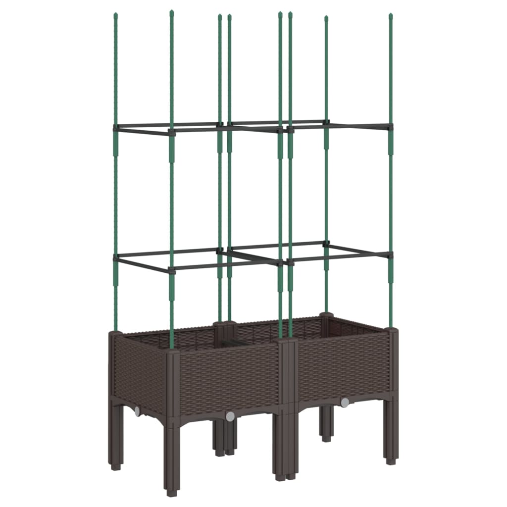 Vidaxx Pflanzgefäß mit Spalier 80x40x142,5 cm Polypropylen braun