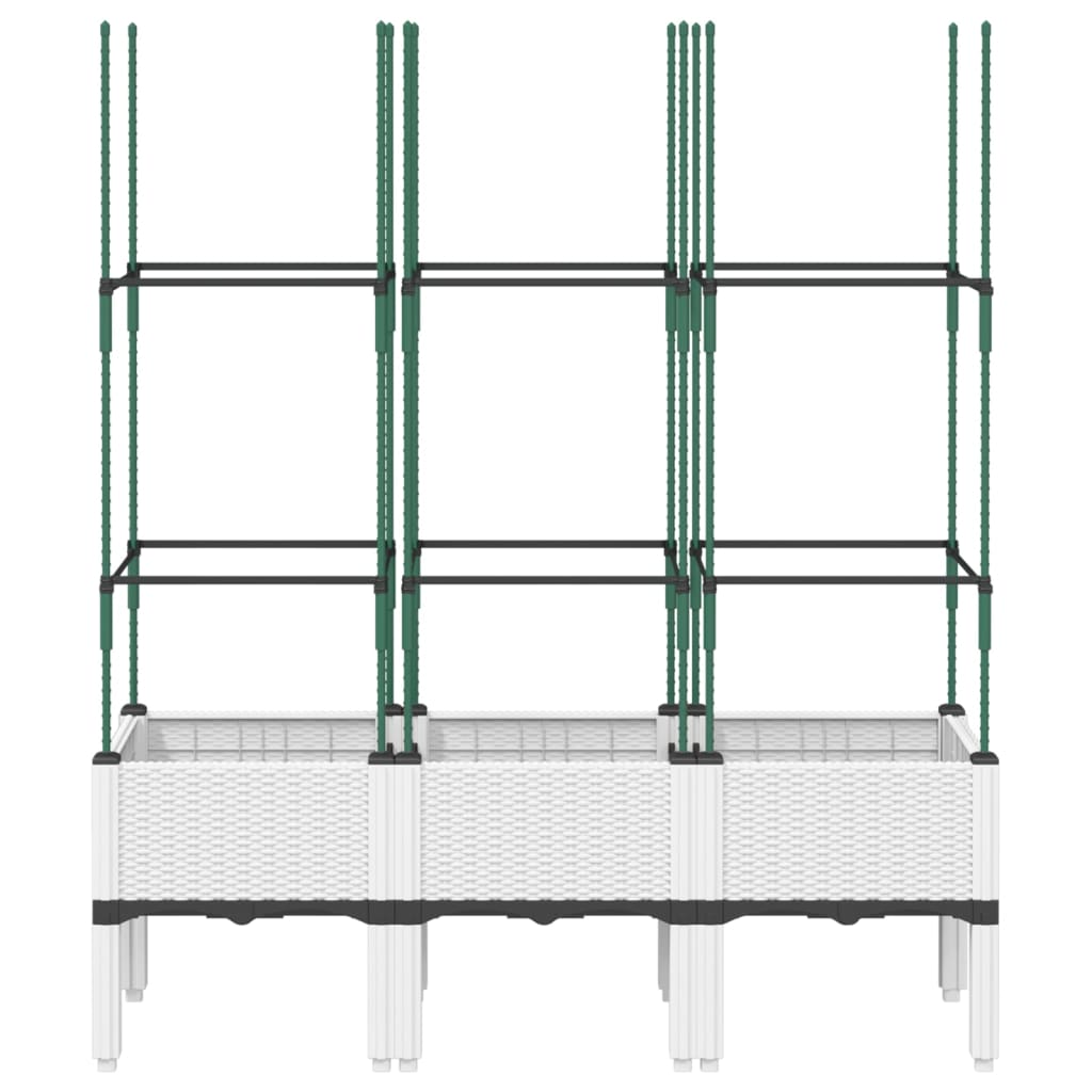 Vidaxx Pflanzgefäß mit Spalier 120x40x142,5 cm Polypropylen weiß