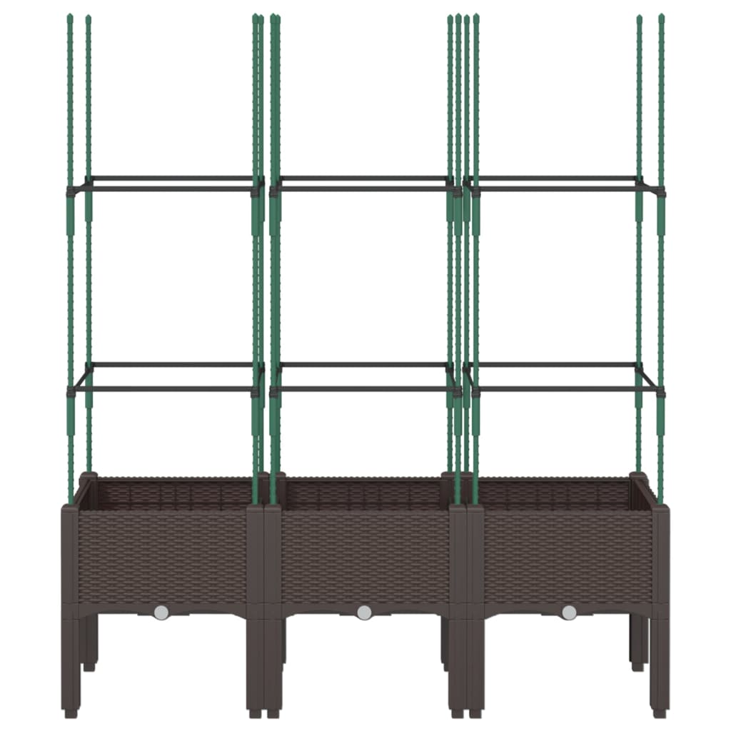 Vidaxx Pflanzgefäß mit Spalier 120x40x142,5 cm Polypropylen braun