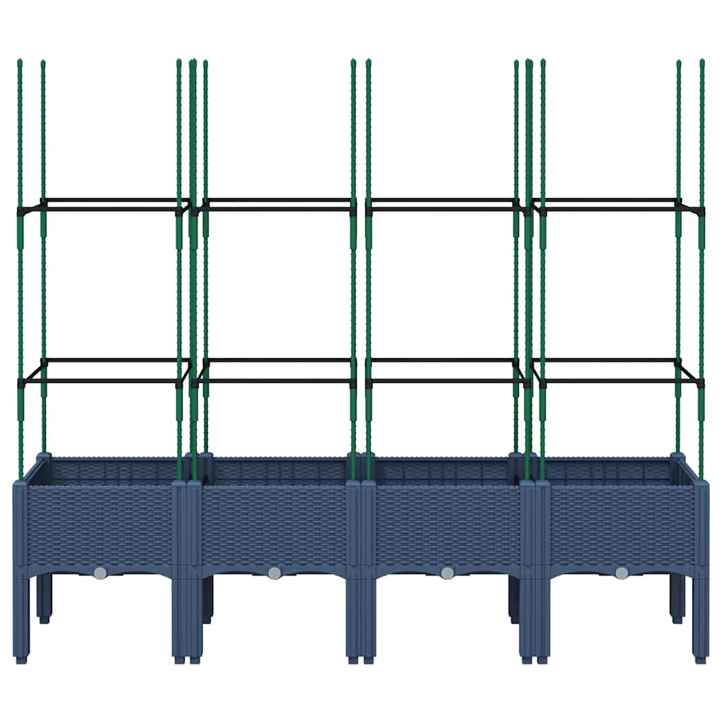 Vidaxx Pflanzgefäß mit Spalier 160x40x142,5 cm Polypropylen grau