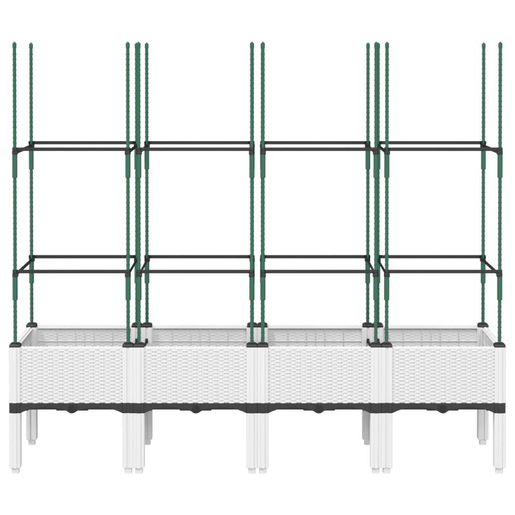Vidaxx Pflanzgefäß mit Spalier 160x40x142,5 cm Polypropylen weiß