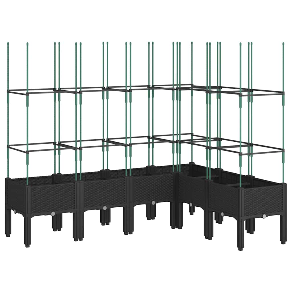 Vidaxx Pflanzgefäß mit Spalier 160x120x142,5 cm Polypropylen schwarz