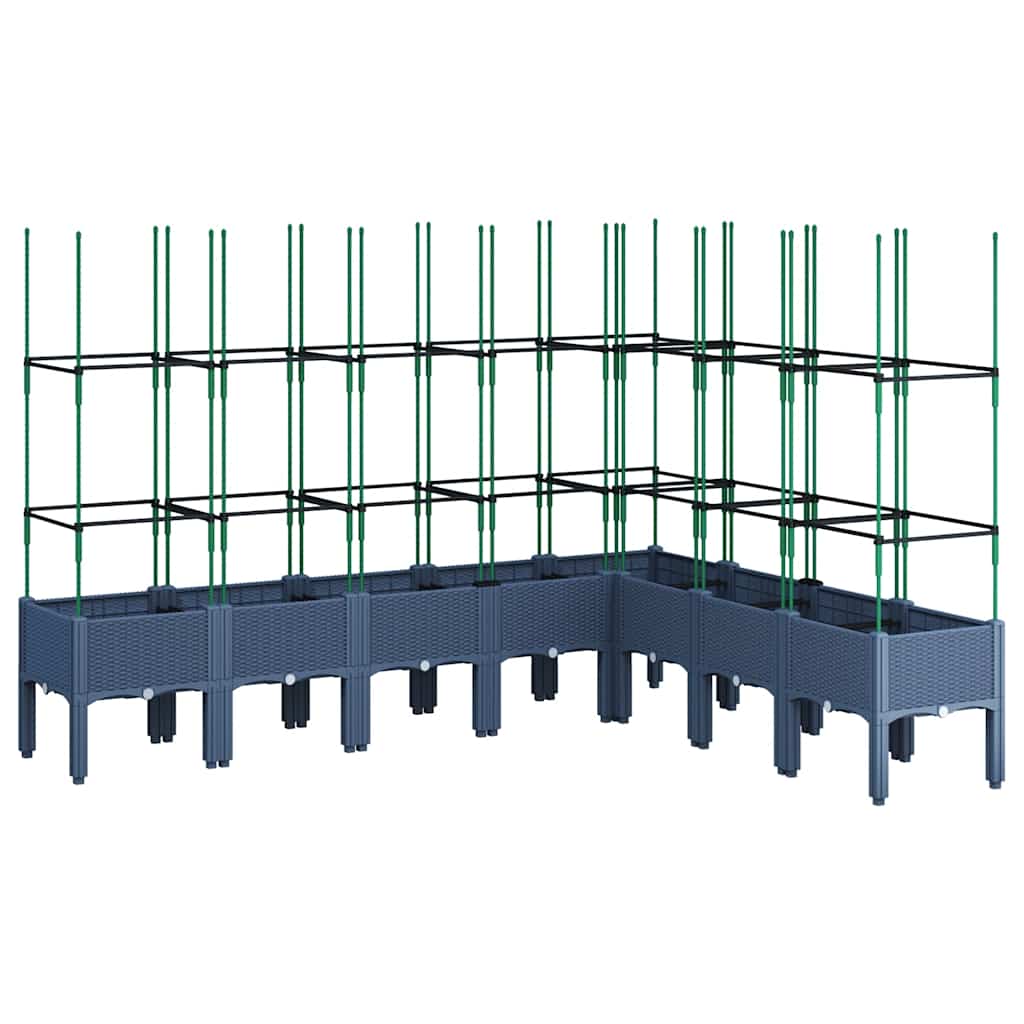 Vidaxx Pflanzgefäß mit Spalier 200x160x142,5 cm Polypropylen grau