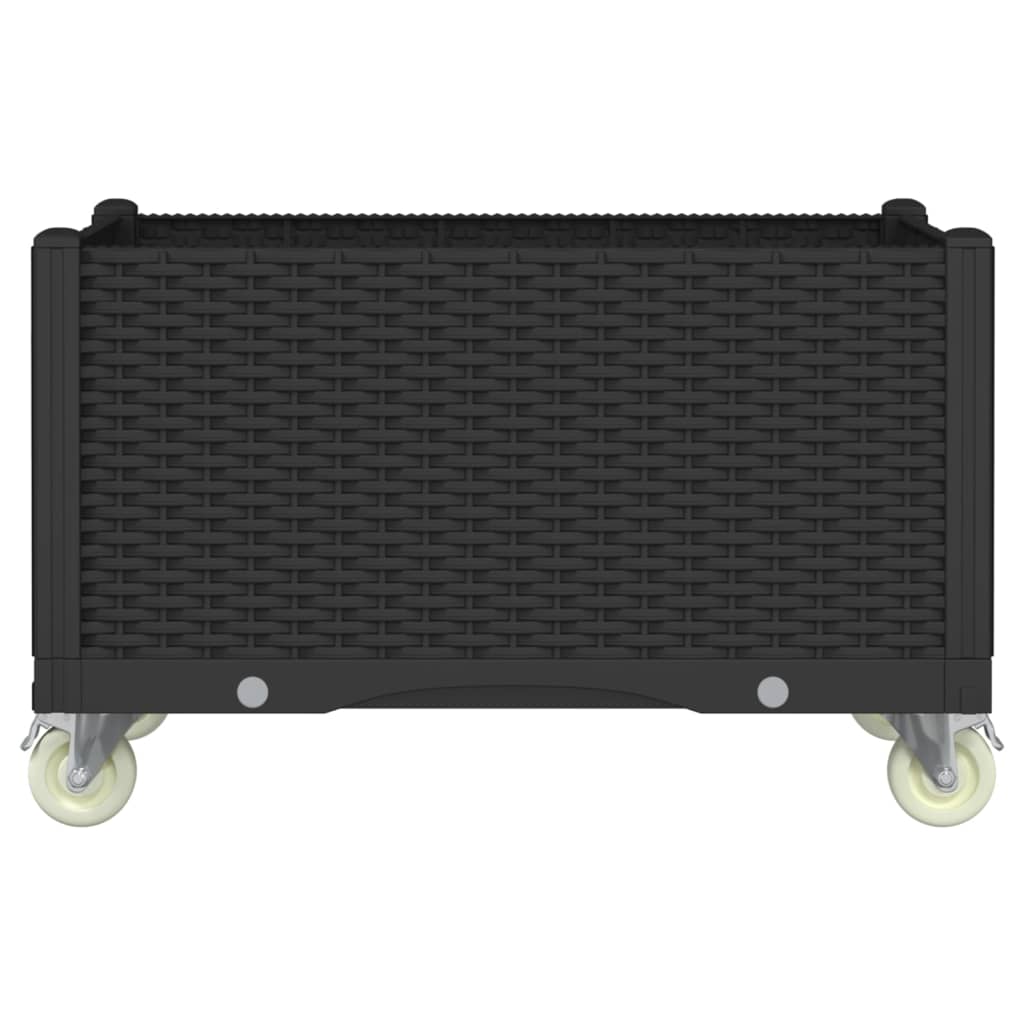 Vidaxx Pflanzgefäß mit Rädern 80x50x54 cm Polypropylen schwarz