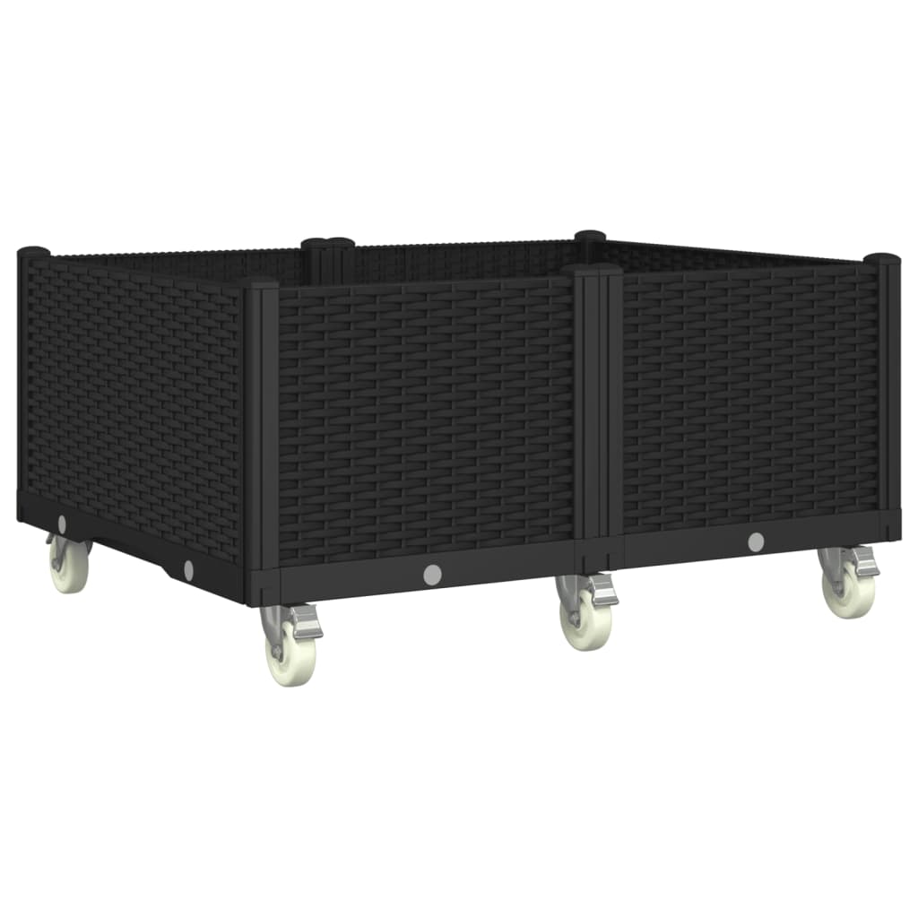 Vidaxx Pflanzgefäß mit Rädern 100x80x54 cm Polypropylen schwarz