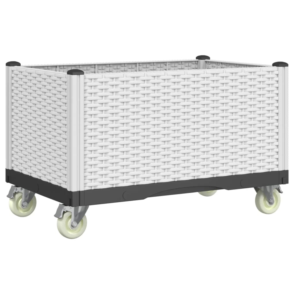 Vidaxx Pflanzgefäß mit Rädern 80x50x54 cm Polypropylen weiß