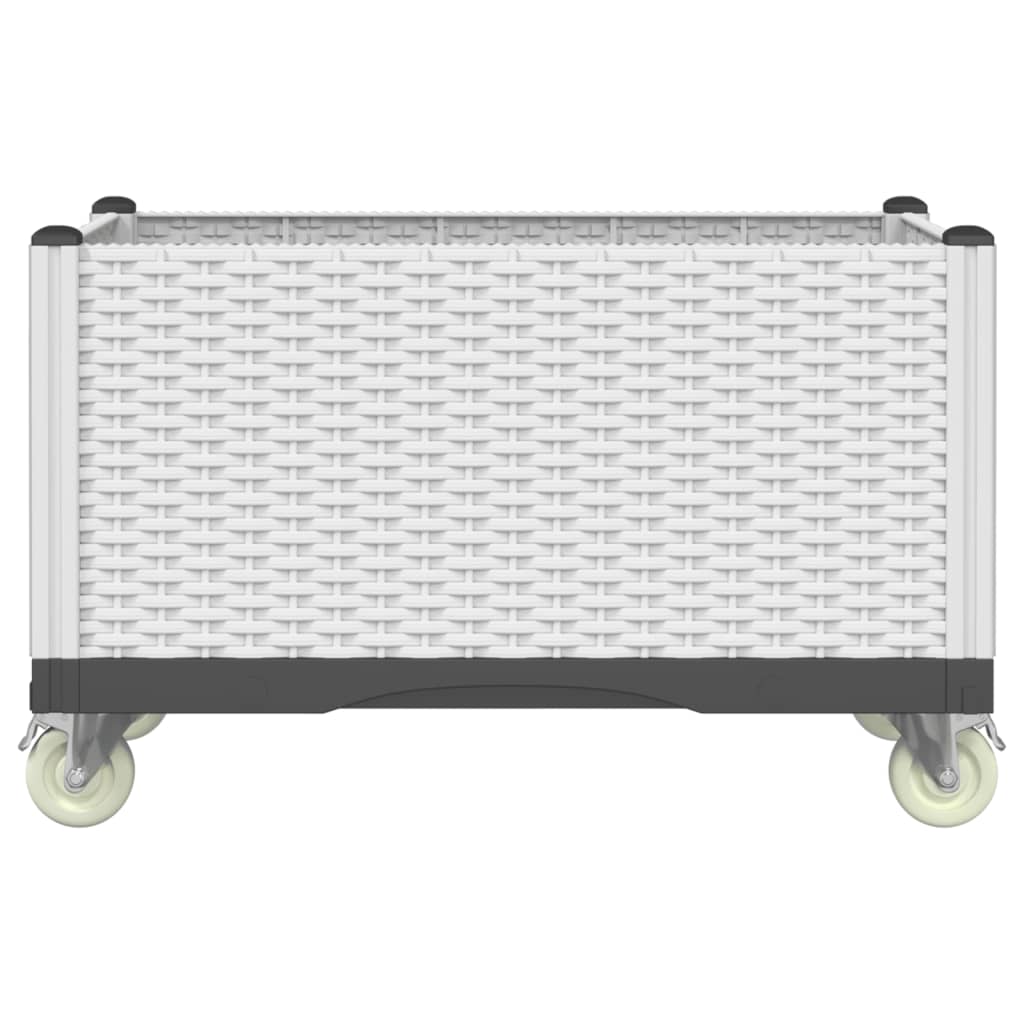 Vidaxx Pflanzgefäß mit Rädern 80x50x54 cm Polypropylen weiß