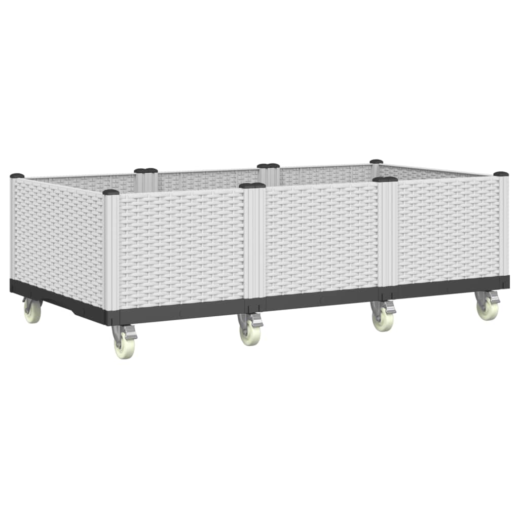 Vidaxx Pflanzgefäß mit Rädern 150x80x54 cm Polypropylen weiß