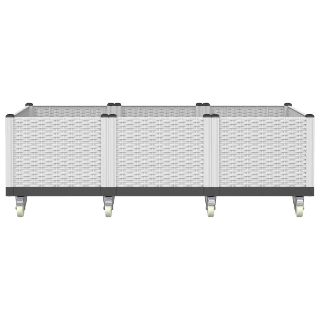 Vidaxx Pflanzgefäß mit Rädern 150x80x54 cm Polypropylen weiß