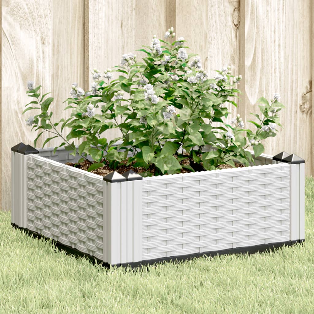 Vidaxx Pflanzgefäß mit Zapfen 42,5x42,5x28,5 cm Polypropylen weiß