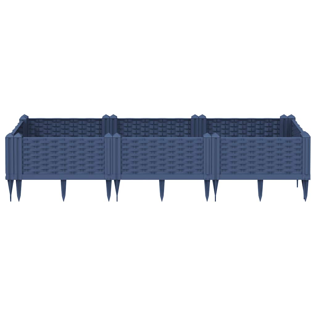 Vidaxx Pflanzgefäß mit Zapfen 125x40x28,5 cm Polypropylen blaugrau