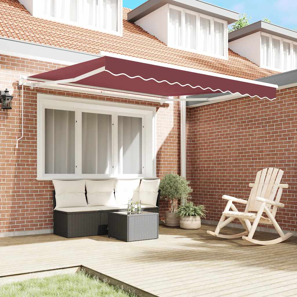 Vidaxl luifel automatisch uittrekbaar 300x250 cm bordeauxrood