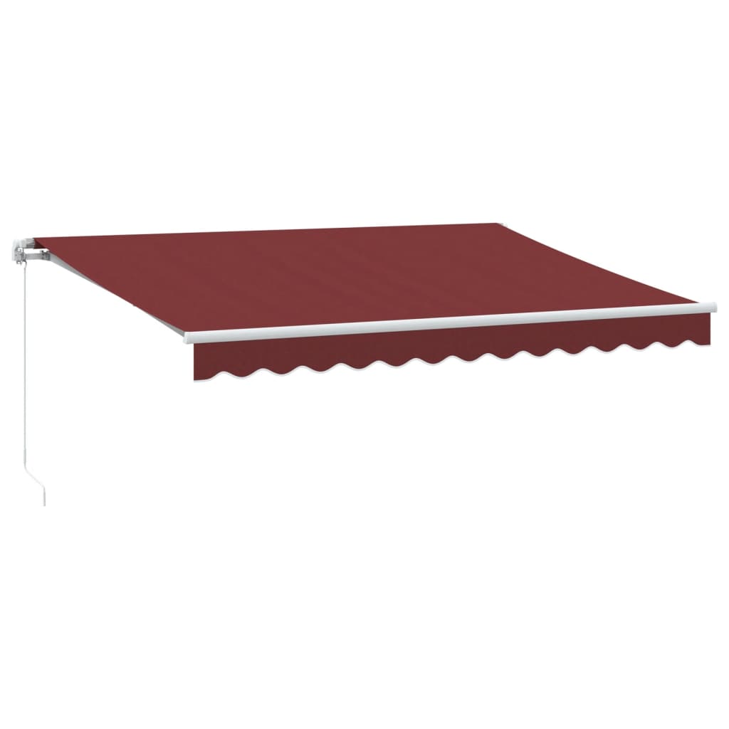 Vidaxl luifel handmatig uittrekbaar met led 350x250 cm bordeauxrood